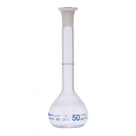 FIOLE JAUGEE VERRE CLAIR CL.A BOUCHON EN PE CN12/21 50ML