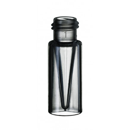 FLACON A VIS PP CLAIR DN9 + MICRO-INSERT 0,3ML - X100