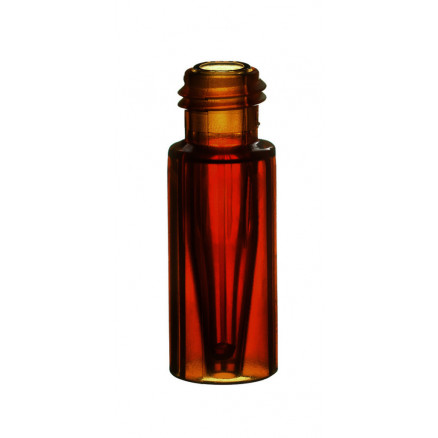 FLACON A VIS TPX BRUN DN9 + MICRO-INSERT SILAN. 0,2ML X100