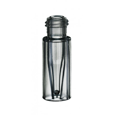 FLACON A VIS TPX CLAIR DN9 + MICRO-INSERT SILAN. 0,2ML X100