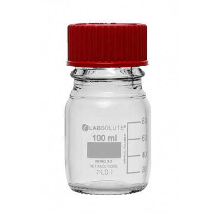 FLACON VERRE CLAIR GL45 BOUCH/ BAGUE PBT + JOINT 100ML X10