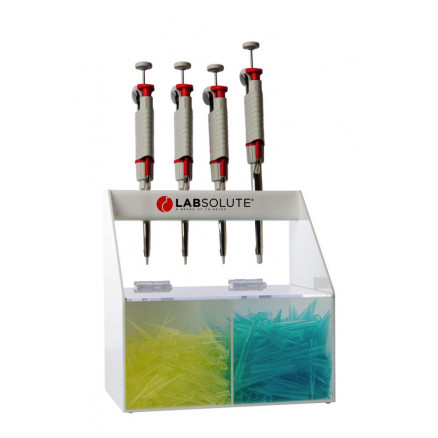 SUPPORT POUR 4 MICRO-PIPETTES AVEC DEUX RESERVOIRS A CONES