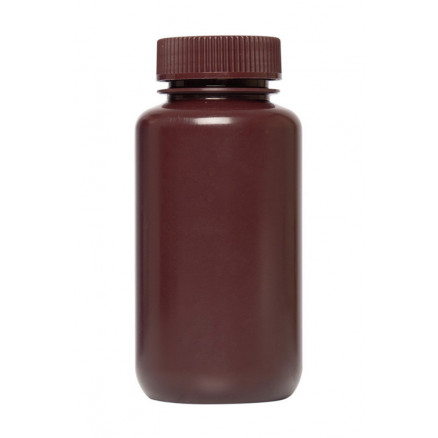 FLACON PLASTIQUE ROND COL LARGE HDPE BRUN 125ML -X12