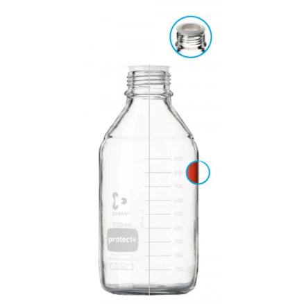 FLACON AMBRE 1000ML VERRE GL45 PROTECT+ GAINAGE SYNTH - PACK X10