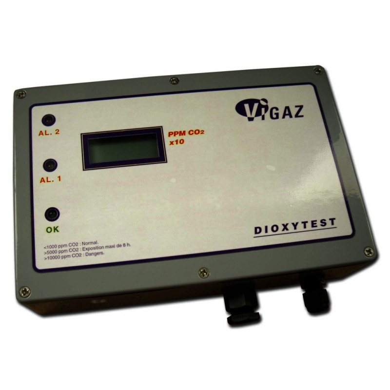 DETECTEUR DE CO2 DIOXYTEST 0/1% CO2 EN 10 PPM +2 A +40'C