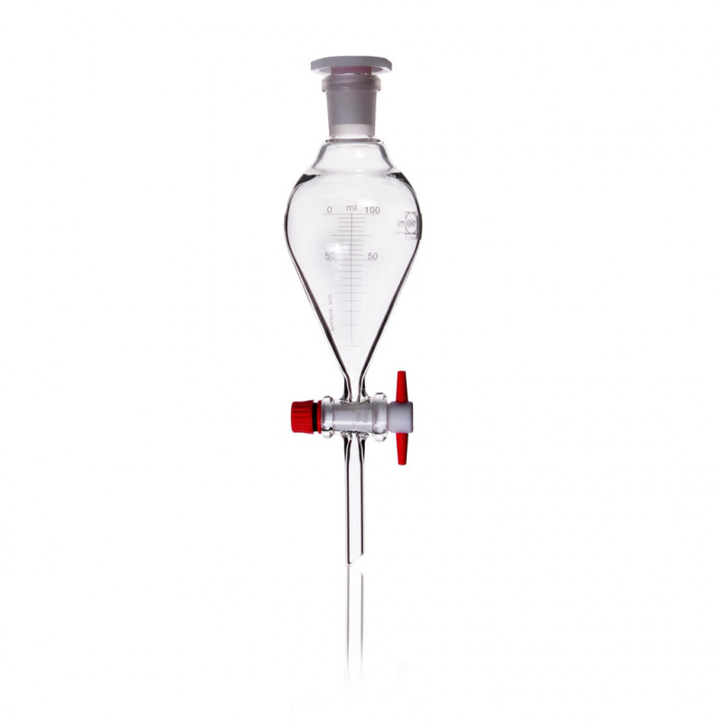 AMPOULE A DECANTER FORME POIRE ROBINET PFTE - 100 ML