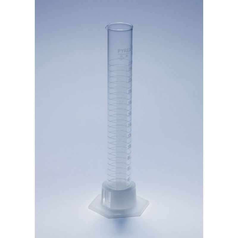 EPROUVETTE EN VERRE PYREX AVEC PIED AMOVIBLE CAP.100ML-P.2