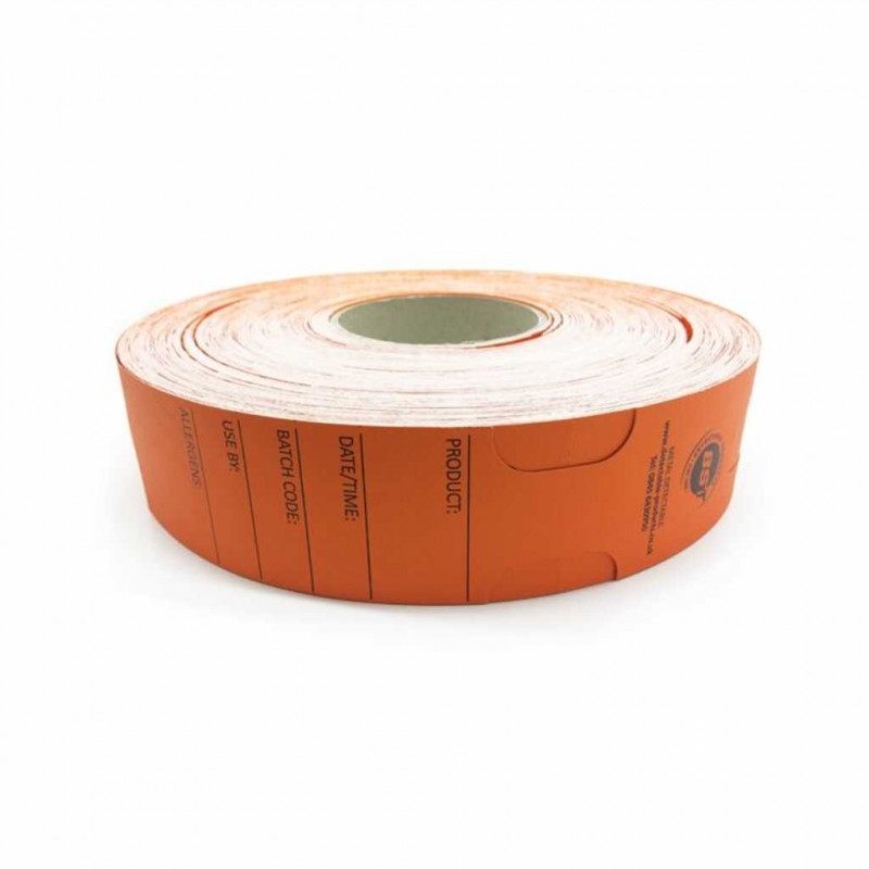 ETIQUETTE A BOUCLE RESISTANT A LA CHALEUR DETECTABLE ORANGE PACK X500