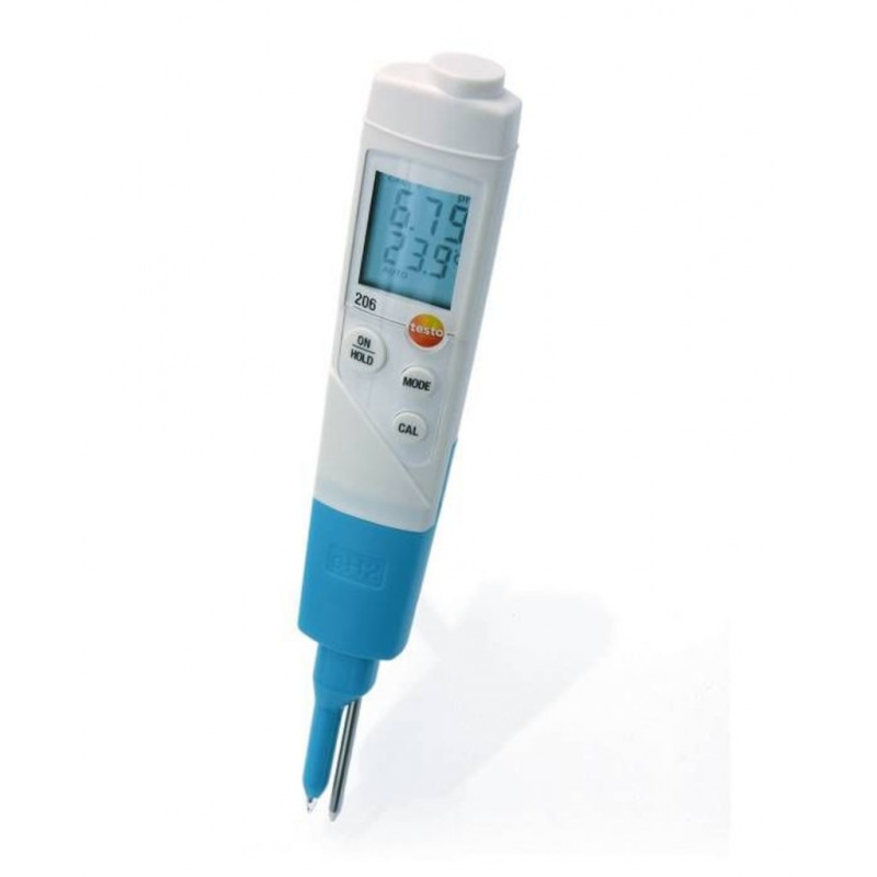 TESTEUR DE pH TESTO 206-PH2 PR SEMI-SOLIDES -LIVRE COMPLET