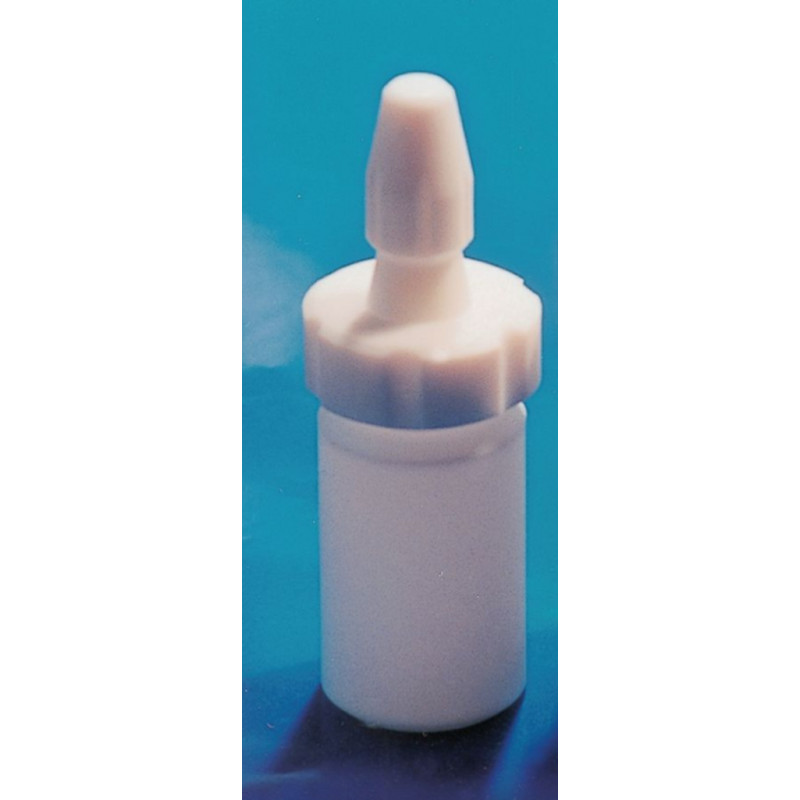 FLACON COMPTE-GOUTTE PFTE BLANC AVEC BOUCHON 25ML