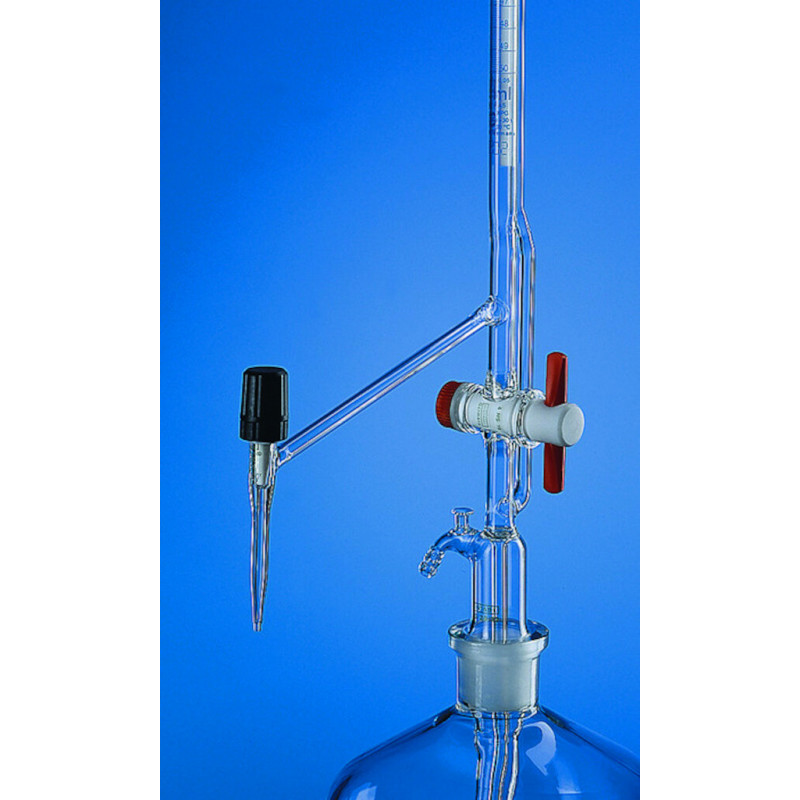 BURETTE DE PELLET VERRE DURAN AVEC ROBINET POINTEAU-CAP.10ML