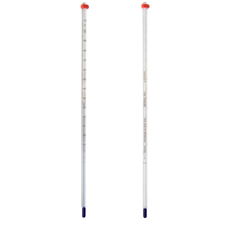 THERMOMETRE LIQUIDE ORGANIQUE -200/+30'C EN 2'C - 350MM