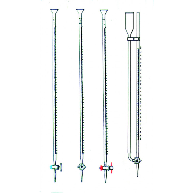 BURETTE CLASSE A ROBINET PLAT DE 25ML EN 1/10E.