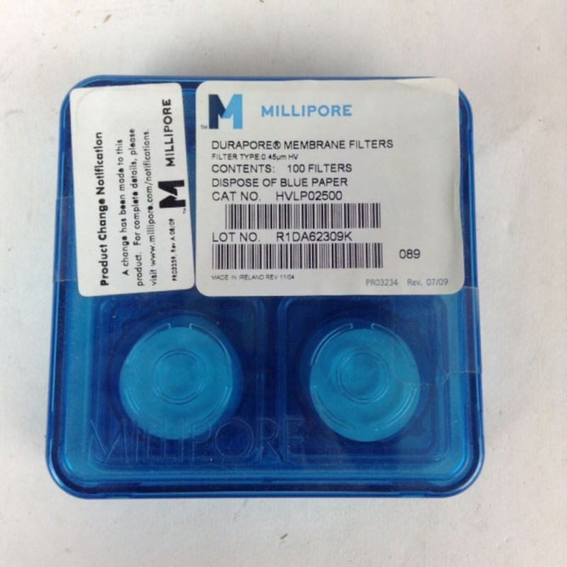 FILTRES MEMBRANES DURAPORE PVDF D.25MM POR.0.45uM - X100