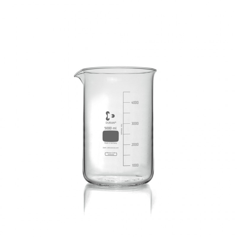 BECHER FORME BASSE VERRE DURAN GRADUE A BEC 5L