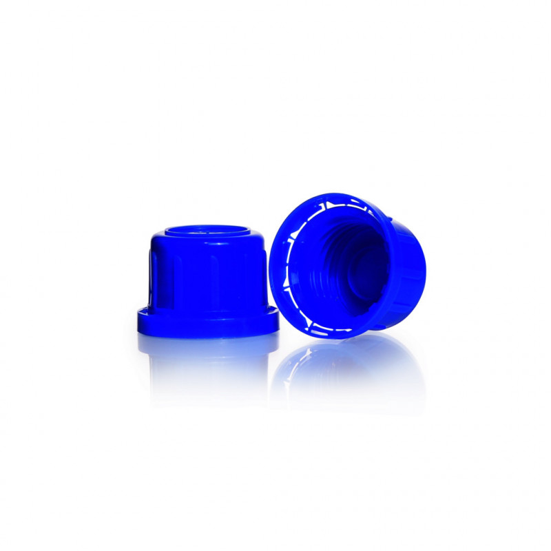 BOUCHON SCHOTT BLEU EN PP GL32 AVEC BAGUE - PACK DE 10
