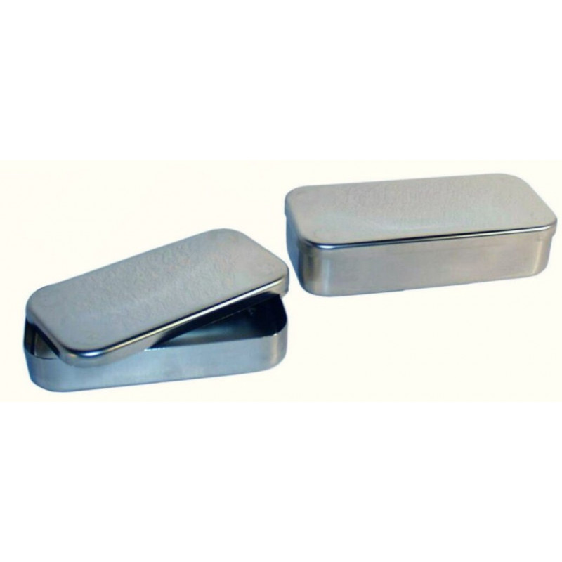 BOITE A INSTRUMENTS EN INOX RECTANGULAIRE 180X90X30MM