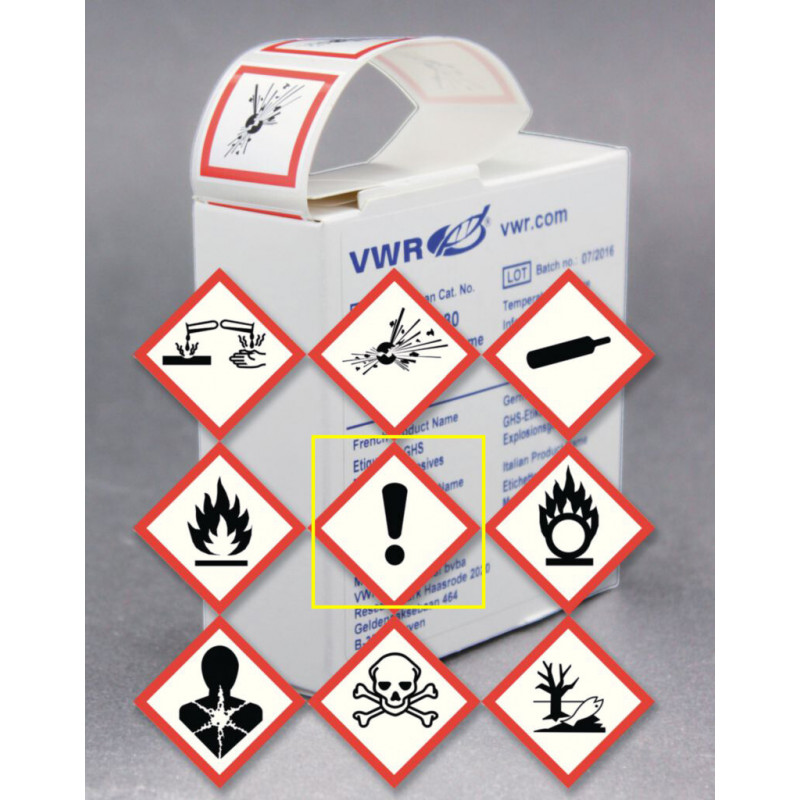 ETIQUETTE DE SECURITE ADHESIVE IRRITANT - RlX  DE 500