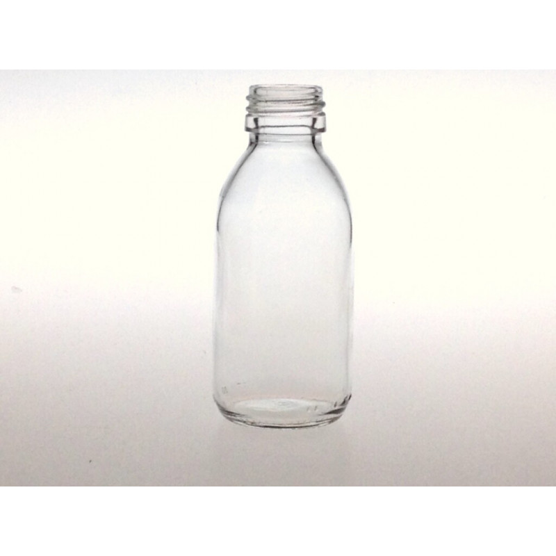 FLACON VERRE PLAT A COL ETROIT SANS BOUCHON 125ML - PACK X66