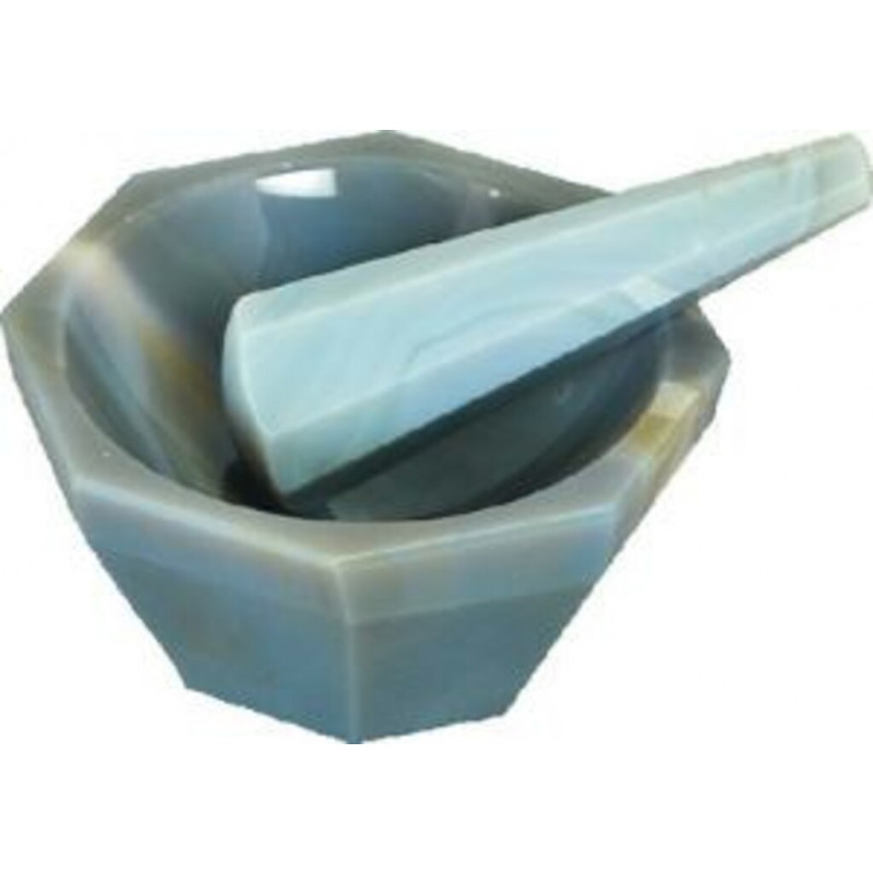 MORTIER EN AGATE 40ML FORME PROFONDE AVEC PILON