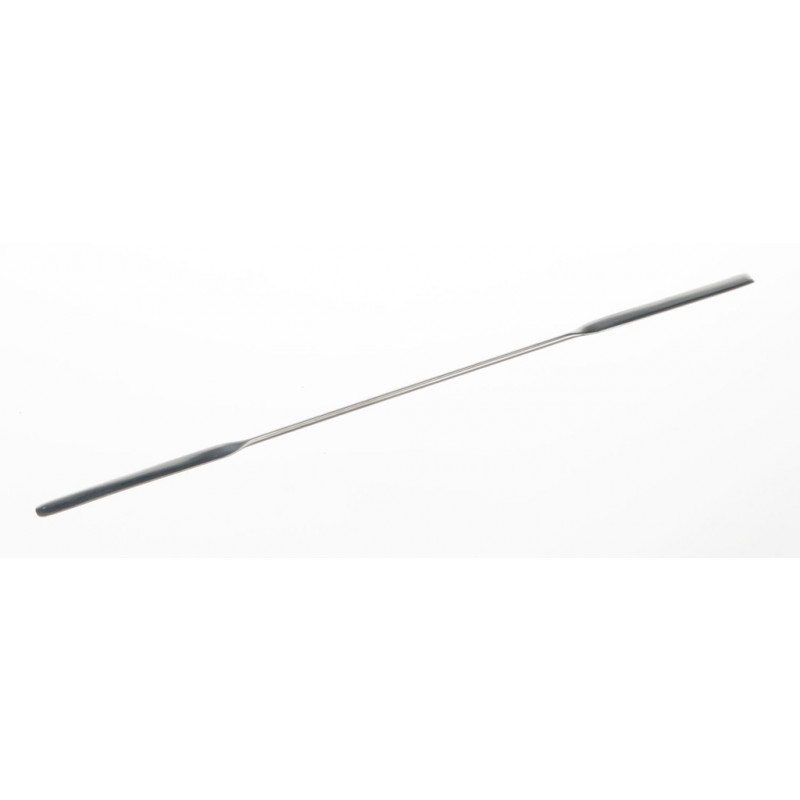 MICRO SPATULE DOUBLE EN INOX LONG.100MM/35MM BOUTS COURBES