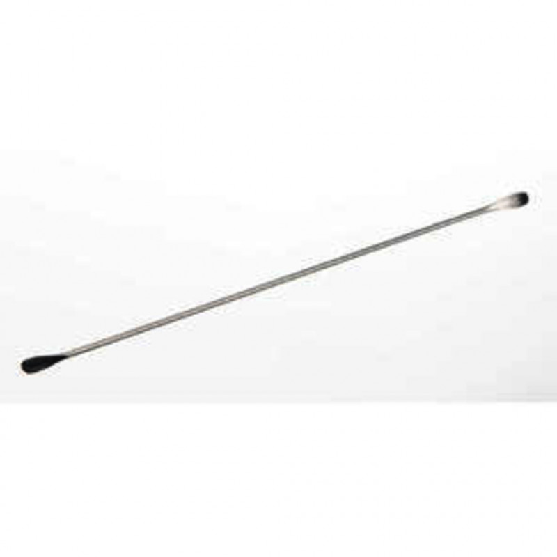 SPATULE DOUBLE EN INOX COURBEE RONDE L=210MM PELLES 12X5 MM