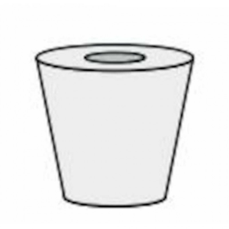 BOUCHON SILICONE 75D 1 TROU POUR FIOLE A VIDE D.65/75MM