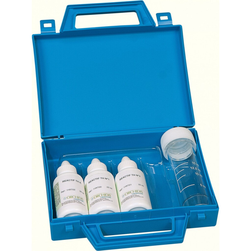 KIT DURETE DE L'EAU 1 A 60'F 2 REACTIFS - 1 GOUTTE=2'F