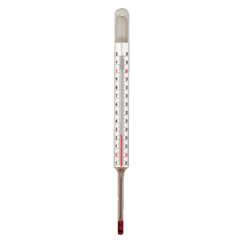 THERMOMETRE INDUSTRIEL ALCOOL ROUGE -10/+120'C