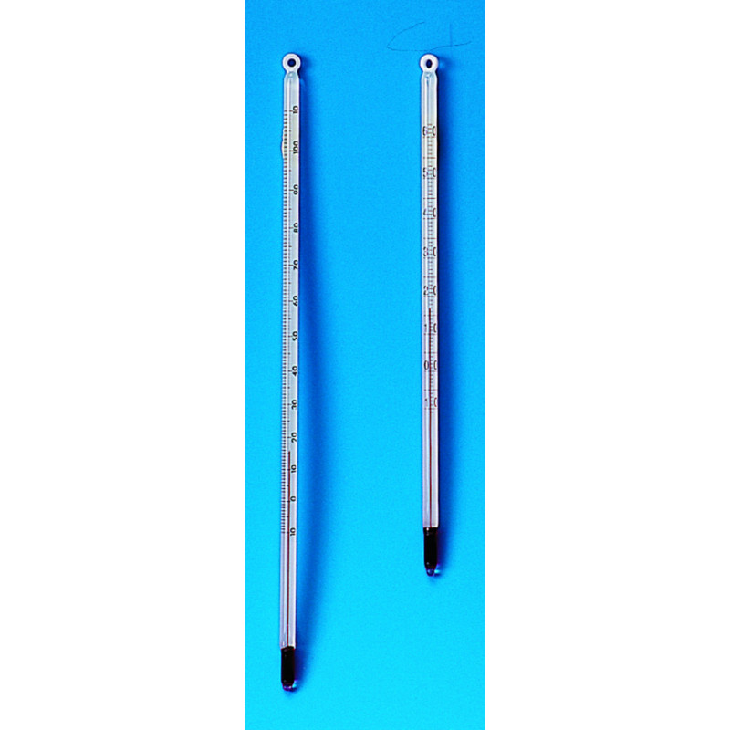 THERMOMETRE FIN GRAVE SUR TIGE ALCOOL -10 +110'C