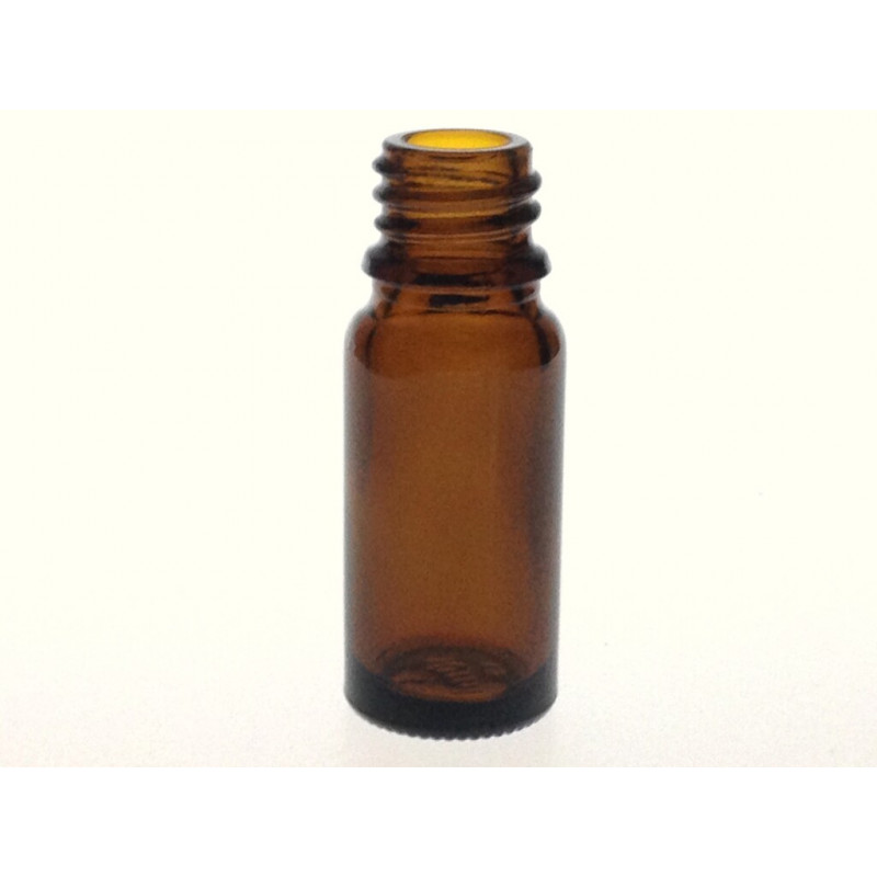 FLACON ROND VERRE BRUN 10ML - BAGUE DIN 18 - PACK DE 180
