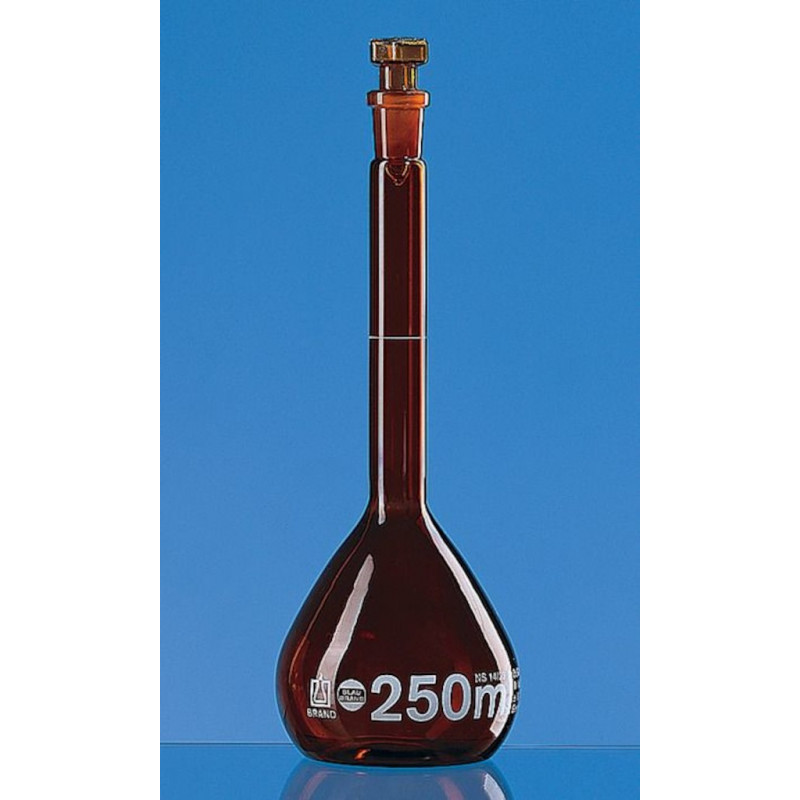 FIOLE JAUGEE VERRE BRUN 25ML CL.A BOUCHON VERRE CERTIFIEE