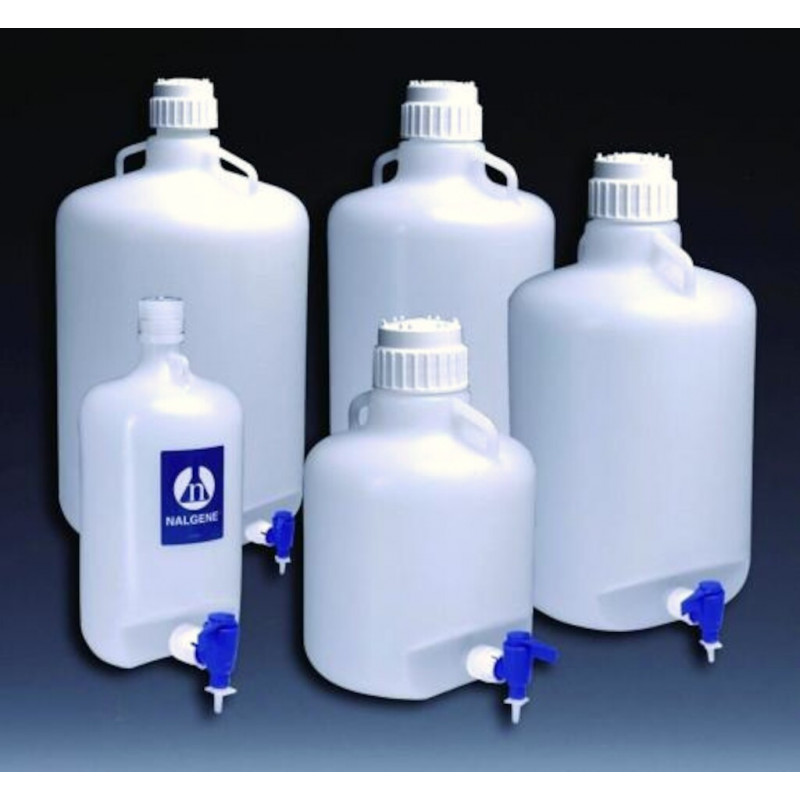 BONBONNE NALGENE EN LDPE AVEC 2 POIGNEES ET ROBINET CAP.50L