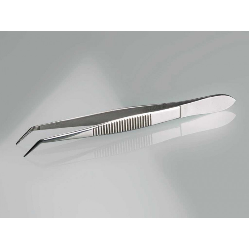 PINCETTE ACIER INOXIDABLE POINTES COUDEES L.105MM