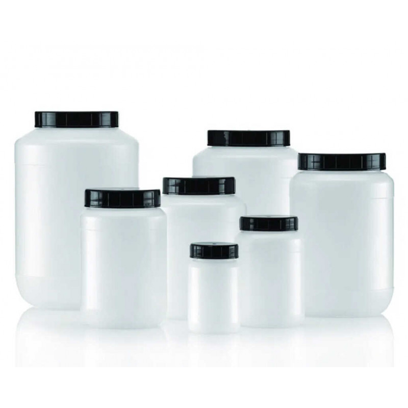 FLACON ROND COL EXTRA LARGE EN HDPE 2000ML AVEC COUVERCLE