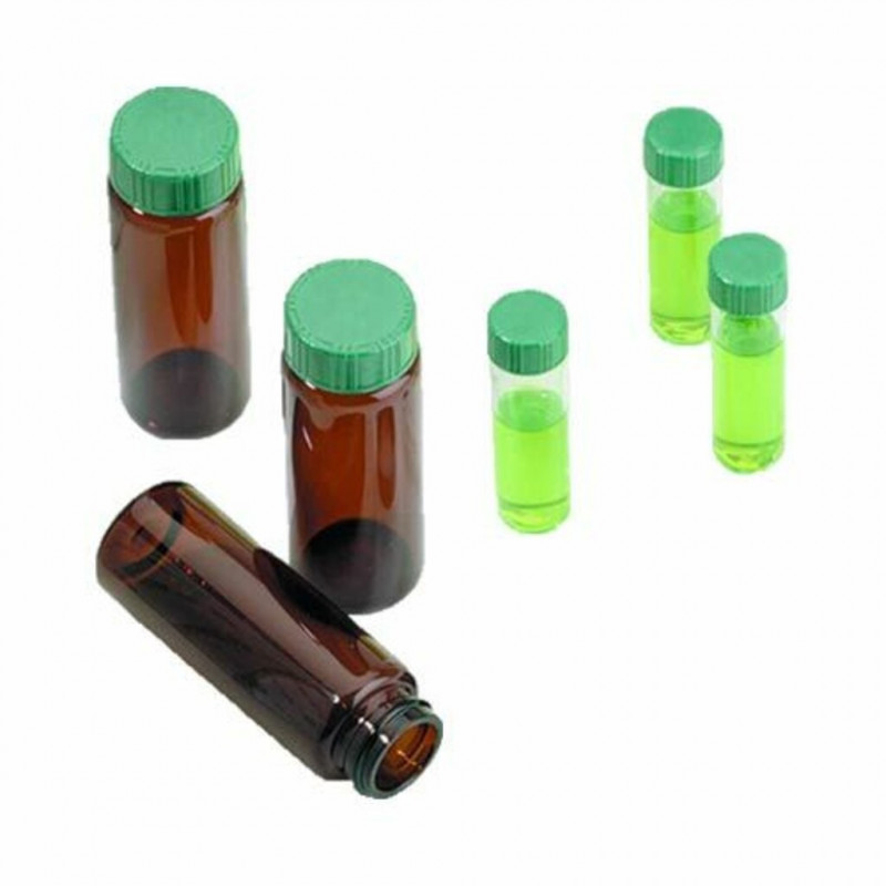 VIAL COL A VIS EN VERRE AMBRE 22ML BOUCHON THERMOSET - PACK X100