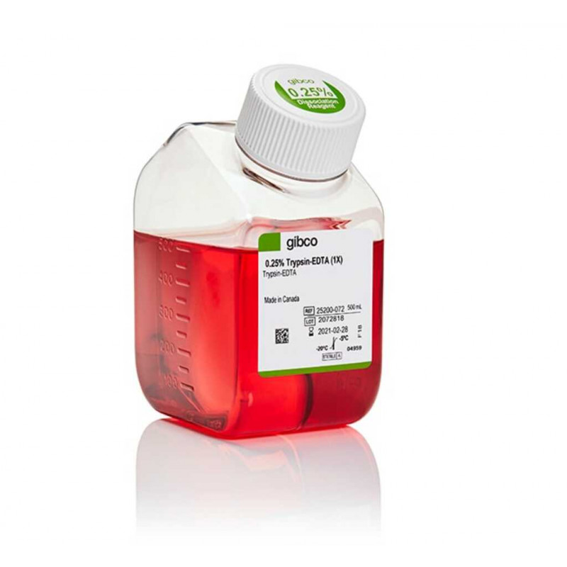 TRYPSINE-EDTA (0,25%) ROUGE DE PHENOL - 25200072 - 500ML