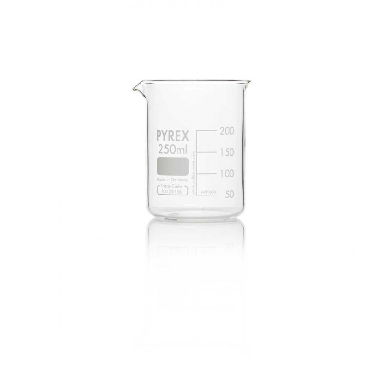BECHER A BEC FORME BASSE PYREX 250ML - PACK X10