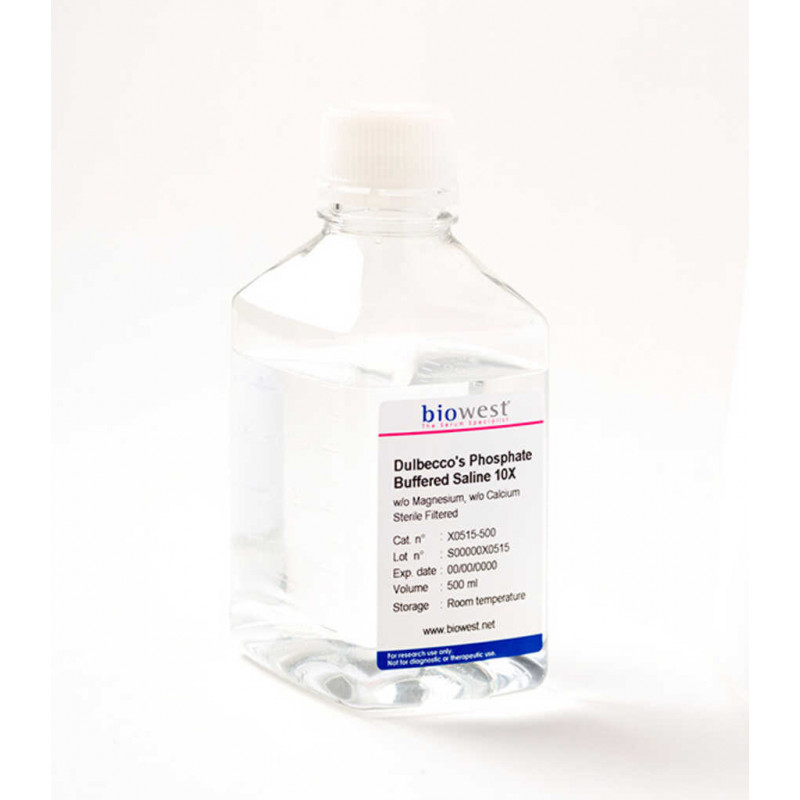 DUBELCCOS PHOSPHATE BUFFERED SALINE 10X - X0515 - 500ML