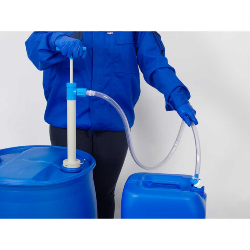 POMPE A VIDE - FUT EN PP - FLEXIBLE D'ECOULEMENT ET ROBINET