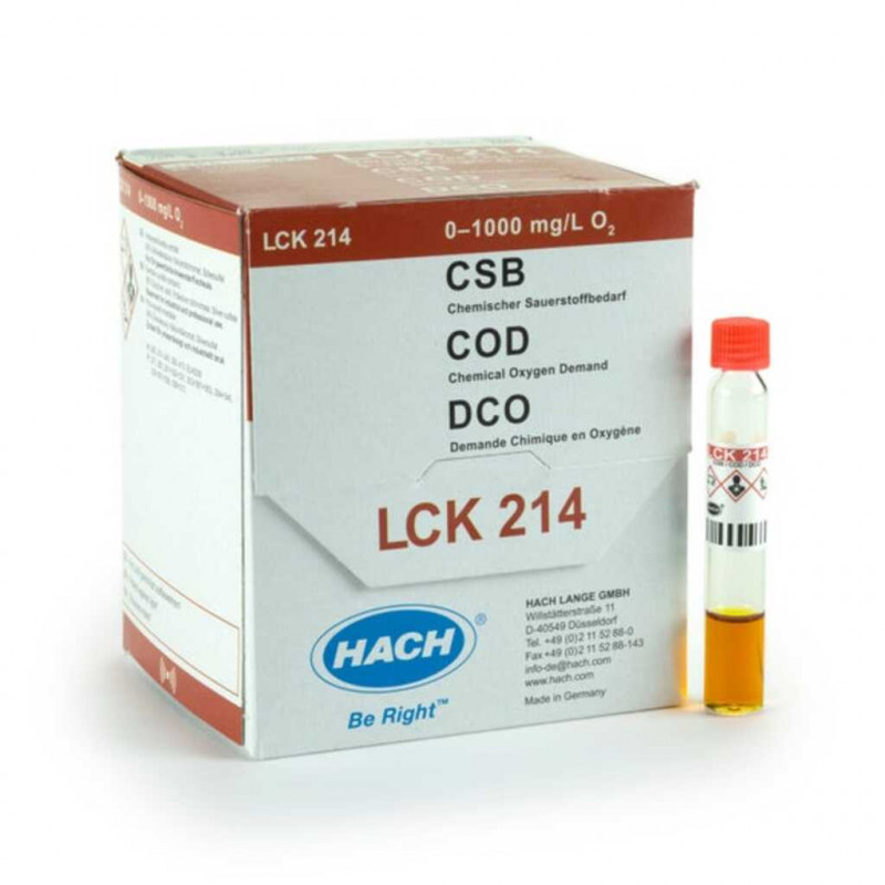 TEST EN CUVE DCO SANS MERCURE 0-1000MG/L O2 - LCK214 - PACK X25