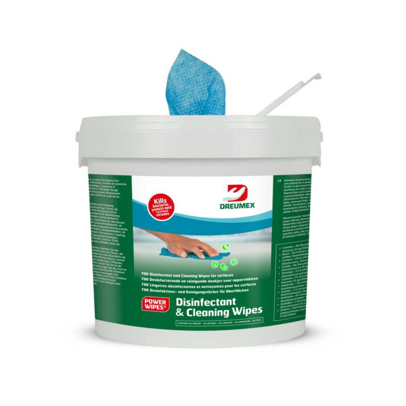 LINGETTES BLEUES DESINFECTANTES ET NETTOYANTES 130X140MM - SEAU X700