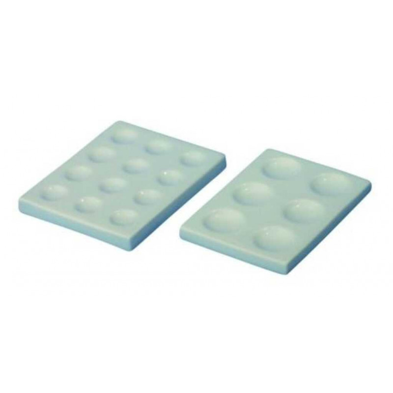 PLAQUE A COLORATION EN PORCELAINE BLANCHE RECTANGULAIRE 12 CAVITES