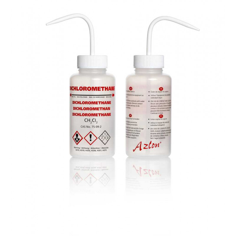 PISSETTE ANTI-GOUTTE COL LARGE PP DICHLOROMETHANE 500ML - PACK DE 5