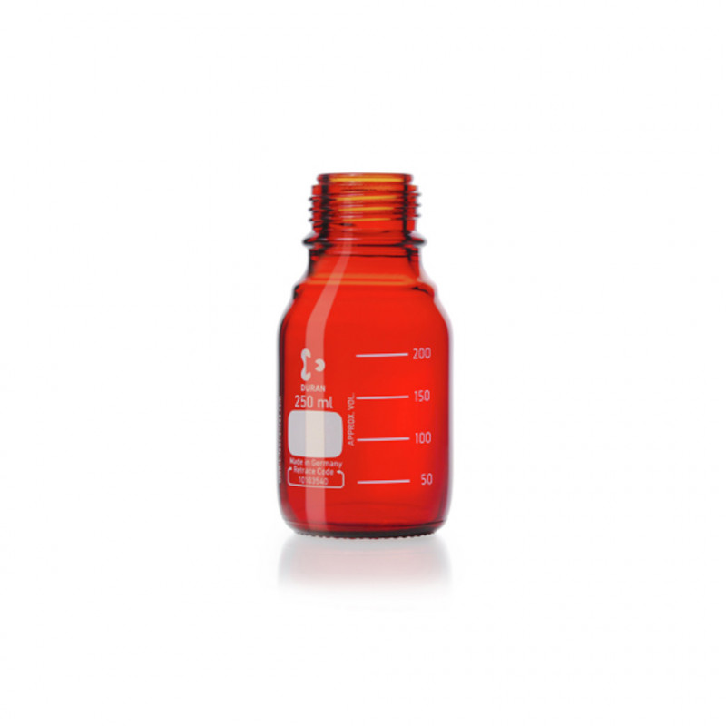FLACON BRUN 250ML VERRE DURAN GL 45 SANS BOUCHON-P.10