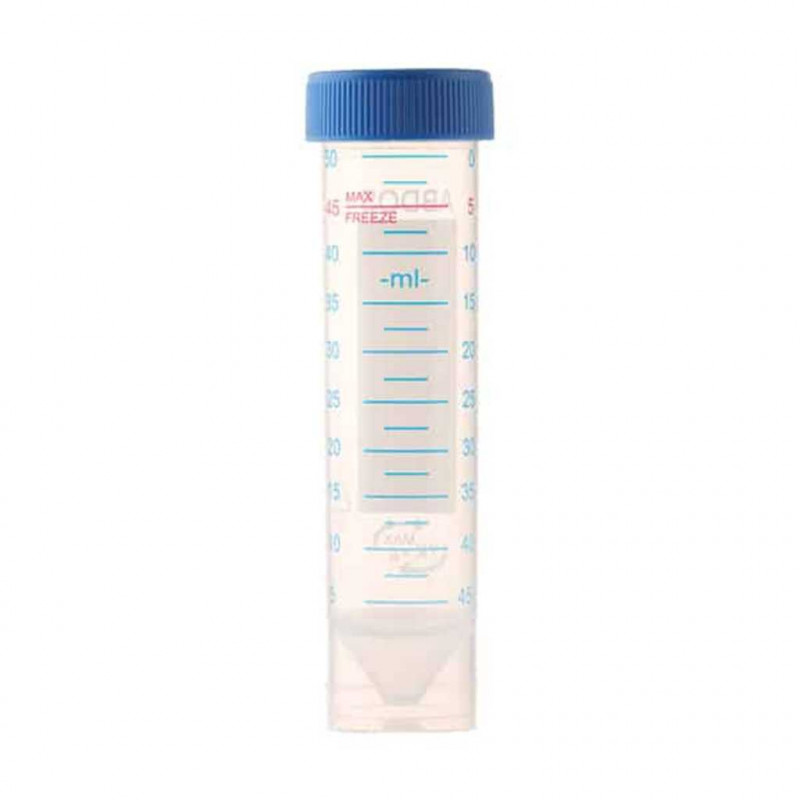 TUBE A CENTRIFUGER FOND CONIQUE PP AUTOPORTANT STERILE 50ML BLEU-20X25