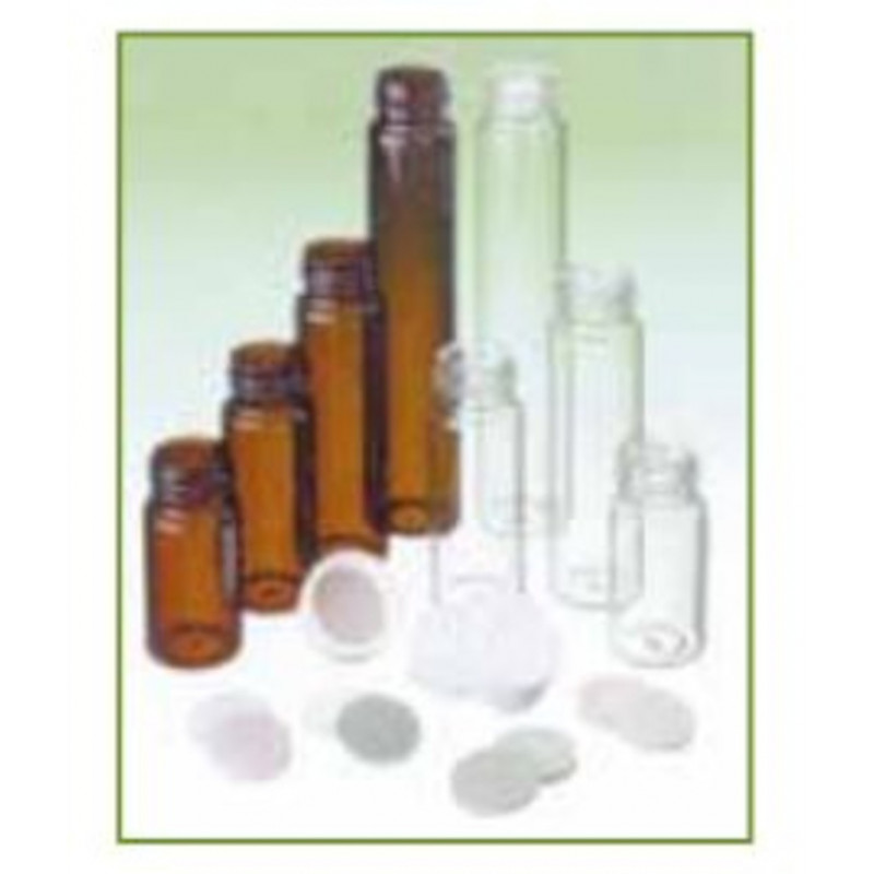 KIT STORAGE SCREW VIALS CLEAR GLASS PFTE 17X60MM - PAR 200