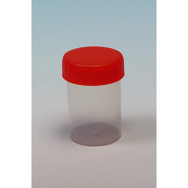 FLACON POLYPROPYLENE 60 ML A CAPE ROUGE ASEPTIQUE X 600