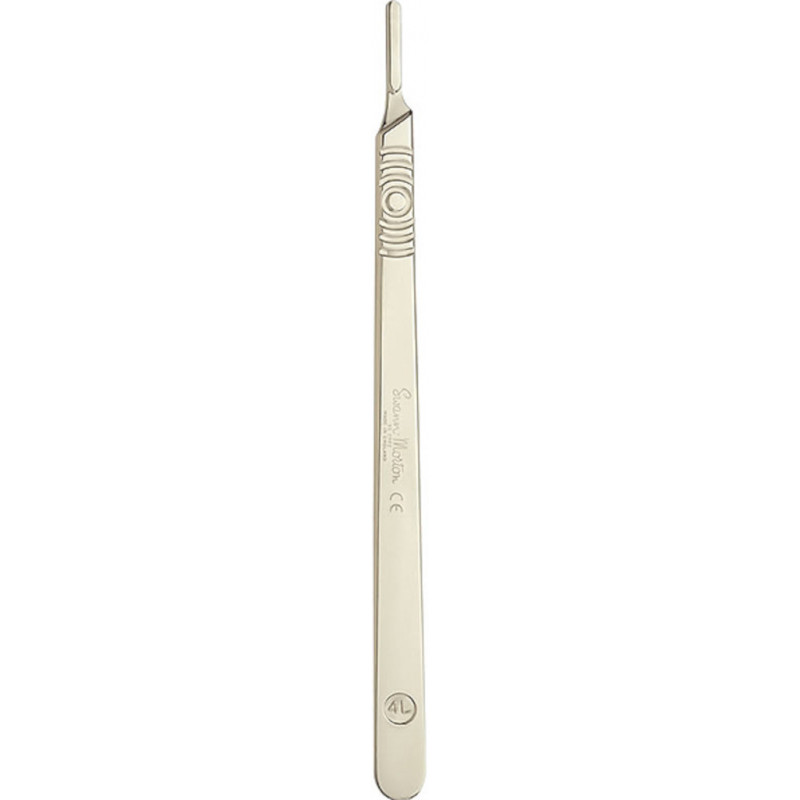 MANCHE DE BISTOURI N'4 LONG EN INOX - LONG.21CM