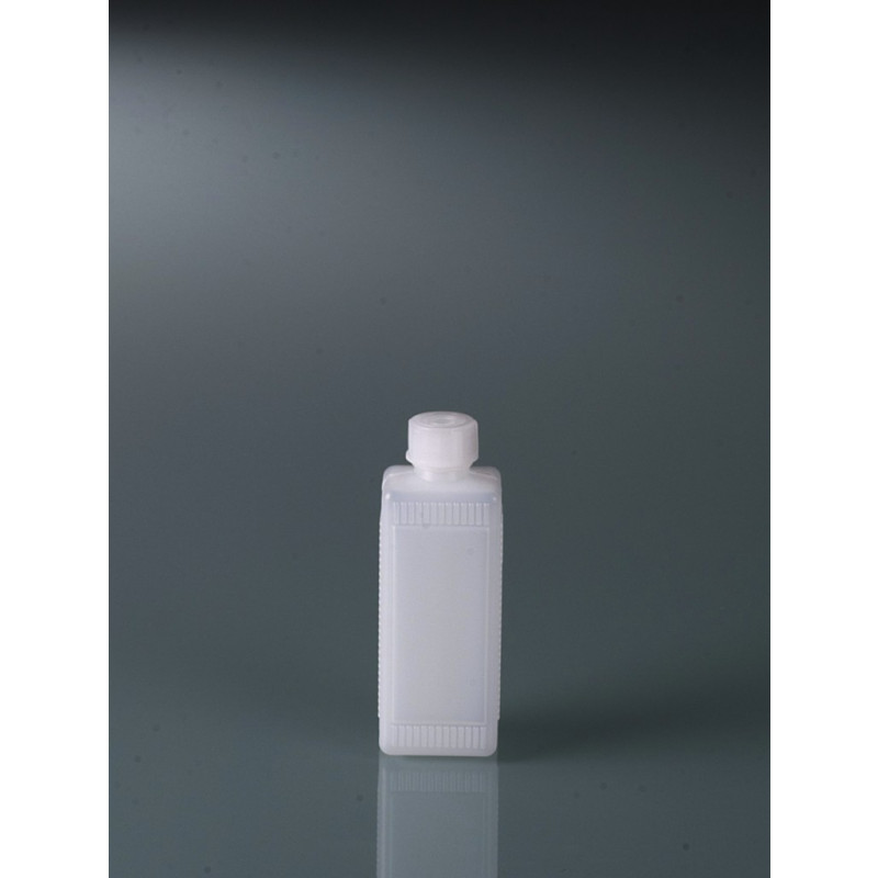 FLACON HDPE CARRE 100ML ECO AVEC BOUCHON PLEIN D.18MM